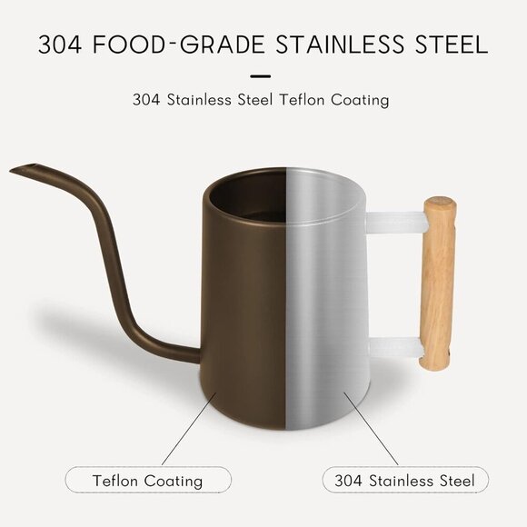 Watering Can for Indoor Plants, 35 oz/1000 ml Metal Stainless Steel Pot with Lon - Picture 5 of 7